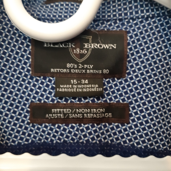 Black & Brown 80's 2 Ply Fitted Dress Shirt - Picture 2 of 6